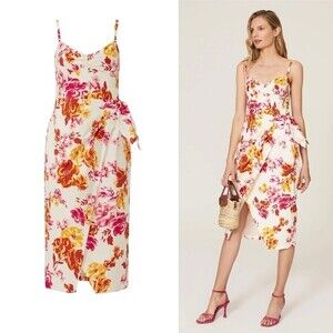 Great Jones White floral Midi dress size 10